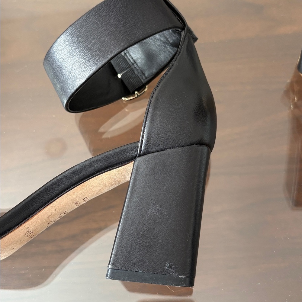 Via Spiga Black Leather Heel Sandals - Picture 8 of 11